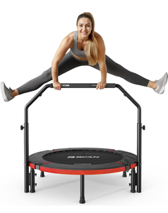 lot 107 image: Brand New Bcan Red and Black 40 Foldable Workout Trampoline for Adults $89.98 Retail