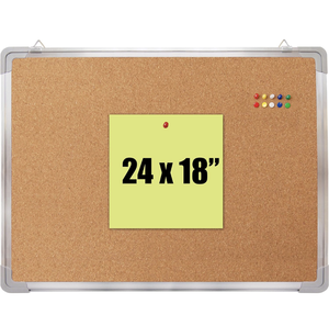 lot 115 image: Brand New Bulletin Board Corkboard 24 x 18 in with 10 Thumb Tacks