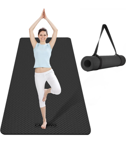 lot 119 image: Brand New Cambrivo Extra Wide Yoga Mat 72 x 32 Dark Black $39.99 Retail