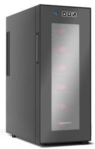 lot 125 image: Brand New Luztolent 12 Bottle Wine FridgeCooler 46F-66F Digital Temp Control $189.99 Retail