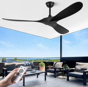 lot 126 image: Brand New ABZ Ceiling Fan 60 No Light Black 3 Blade With Remote Control $234.99 Retail