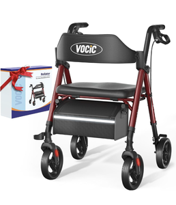 lot 127 image: Brand New Rollator Z21 Walker for Seniors with Seat, Supports 350lbs, 8 Big Wheels $89.95 Retail