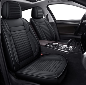lot 128 image: Brand New Lingvido Waterproof Faux Leather Car Seat Covers Front Set (2pcs) For SUV Black $104.90 Retail
