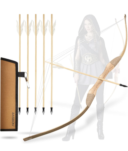 lot 130 image: Brand New Youth Archery Bow and Arrow Set for Kids 40 Handmade with Bow, Quiver and Arrows