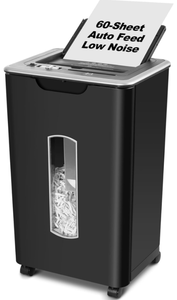 lot 137 image: Brand New Paper Shredder, 60 Sheets Auto Feed, Super Quiet, P-4 Cross Cut, High-Speed Shredding, 5.8 Gallon Bin $169.99 Retail