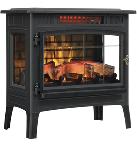 lot 144 image: Brand New Duraflame Freestanding Electric Fireplace Stove Heater with 3D Flame Effect $259.99 Retail