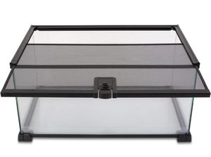 lot 153 image: Brand New Repit Zoo 10 Gallon Reptile Tank Glass Natural Cages Terrarium 20x12x10 with Sliding Screen Top $60.99 Retail