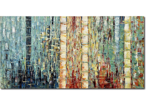 lot 158 image: Brand New NANKAI 24x48 Hand Painted Abstract Wall Art Oil Painting $86.99
