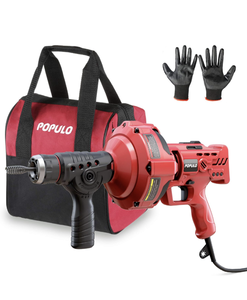 Brand New Populo 120v Auto Feed Drain Auger 23ft Drain Snake for 3/4"-2" Pipes $108 Retail
