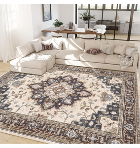 lot 163 image: Brand New Capaloca 9x12 Area Rug for Living Room Vintage Non Slip Water Repellant Soft Print $159.99
