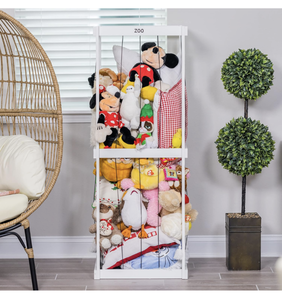 lot 168 image: Brand New Relodecor Stuffed Animal Zoo Storage Wood White $59.99 Retail