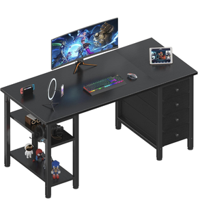lot 179 image: Brand New Lufeiya Desk with 4 Fabric Drawers and Storage Shelves 47 $99.99 Retail