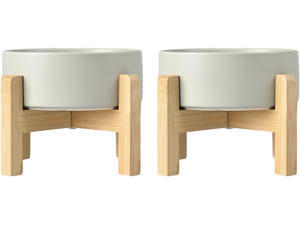 lot 186 image: Brand New Spunky Junky Ceramic Elevated Dog Bowls 2 Pack With Stands  $39.99 Retail