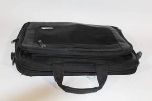 lot 13 image: Used Black Fabric Briefcase with Multiple Compartments