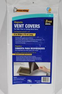 lot 16 image: 3-Pack Frost King Magnetic Vent Covers 8 x 15 White