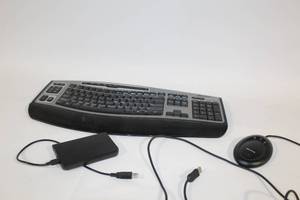 lot A-29 image: Microsoft Wireless Keyboard V2.0 with Receiver and Western Digital External Drive