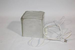 lot 35 image: Glass Block Table Lamp with Power Cord and Bulb Socket