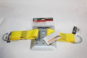 lot 72 image: Haul-Master 2 Slot E-Track Plate with Yellow Straps