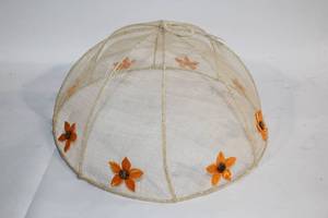 lot 81 image: Decorative Mesh Food Cover with Orange Flower Accents