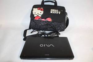 lot 93 image: Used Sony VAIO Laptop with Charger and Hello Kitty Carrying Bag