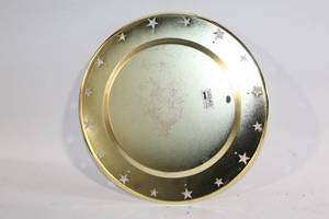 lot 97 image: Gold Charger Plates with Star Cut-outs - Set of 3
