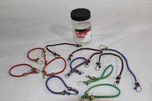 lot 130 image: Set of 10 Assorted Color Stretch Cords with Hooks