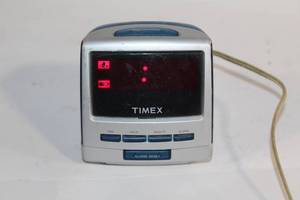 lot 152 image: Used Timex Blue Dual Alarm Clock with LED Display