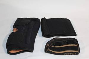 lot 153 image: Set of 3 Copper-Infused Support Braces for Wrist and Knee