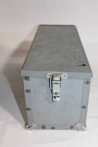 lot 154 image: Metal Storage Box with Secure Latch Closure