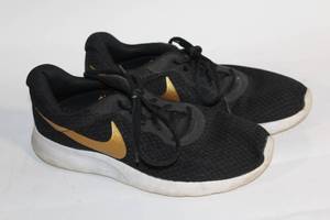lot 169 image: Pair of Nike Black and Gold Mens Sneakers, Size US 10