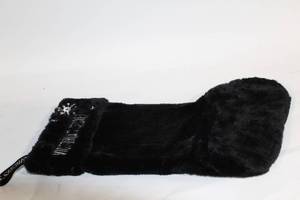 lot 175 image: Victorias Secret Black Faux Fur Stocking with Rhinestone Decor