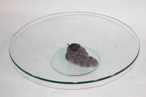lot 212 image: Glass Lazy Susan Turntable with Decorative Grape Accent