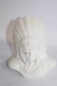 lot 221 image: Vintage Ceramic Native American Bust Sculpture