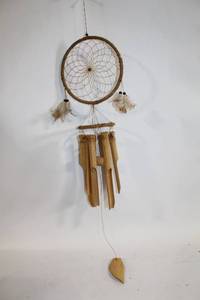 lot 250 image: Decorative Wooden Wind Chime with Dreamcatcher Design