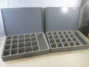 lot 3 image: (EW5) 2 Metal Portable Organizer Bo...