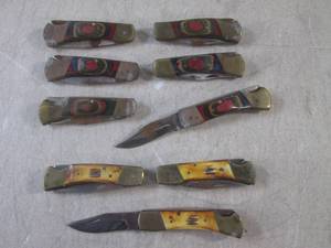 lot 44 image: (EC1) 9 As-Is Folding Pocket Knives...