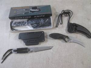 lot 59 image: (FS) 3 Fixed Blade Knives with Shea...