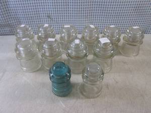 lot 130 image: (CSB) Vintage Glass Insulators...