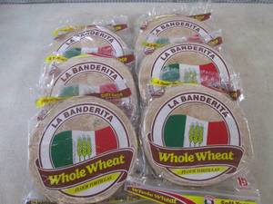 lot 221 image: (B-1) 6 Packs of 10 Whole Wheat Flo...
