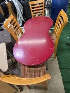 lot 31 image: Lot of 60 inches Long Table with 4 dining Room Chairs (Used)
