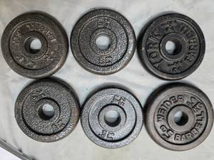 lot 68 image: Lot of Six 2.5Lb weight Plates (USED)