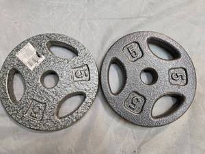 lot 73 image: Lot of two 5Lb Weight Plates ( New)