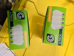 lot 96 image: Lot of 8 LED Greenlite 60W Equivalent Light Bulbs (4 packs in each of the two boxes) New