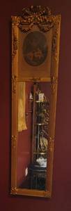 lot 302 image: Antique Ornate Gold Gilt Trumeau Mirror  La Bonne Mere