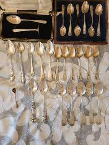 lot 95 image: Sterling Silver Spoon Collection  grams
