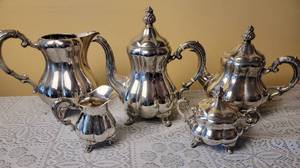 Sterling Silver Tea Service with sp Tray ~ 2441 grams