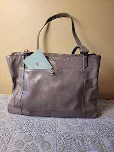 lot 119 image: Hobo Gray Leather Handbag Tote