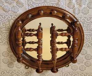 lot 322 image: Eastlake Wall Mirror Hat Rack
