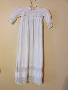 lot 348 image: Antique White Irish Lace Long Baptismal Gown