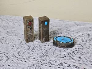 lot 174 image: Silver & Turquoise Lipstick & Cosmetic Case